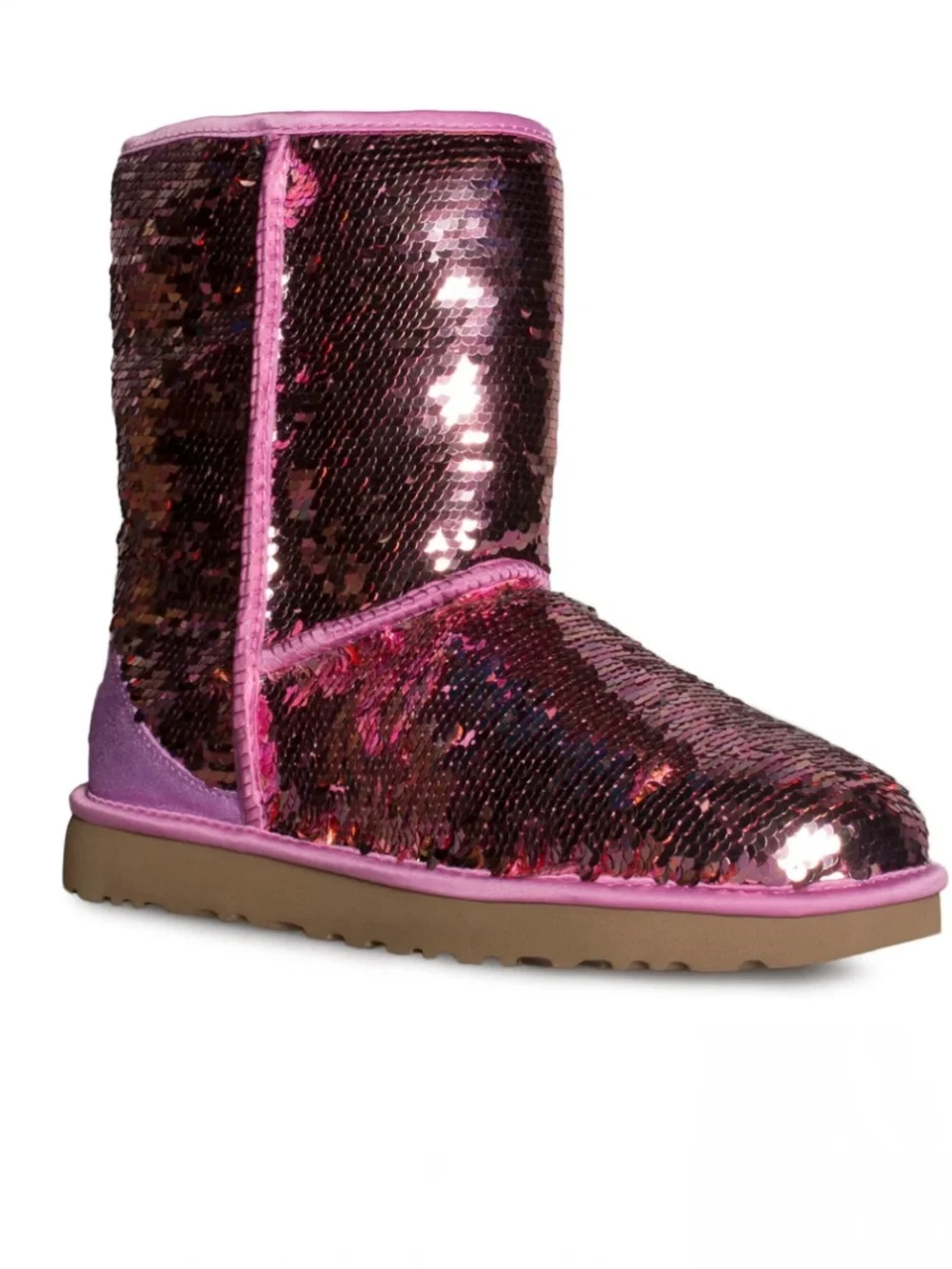 UGG Pink and Gold Sequin Short Boots